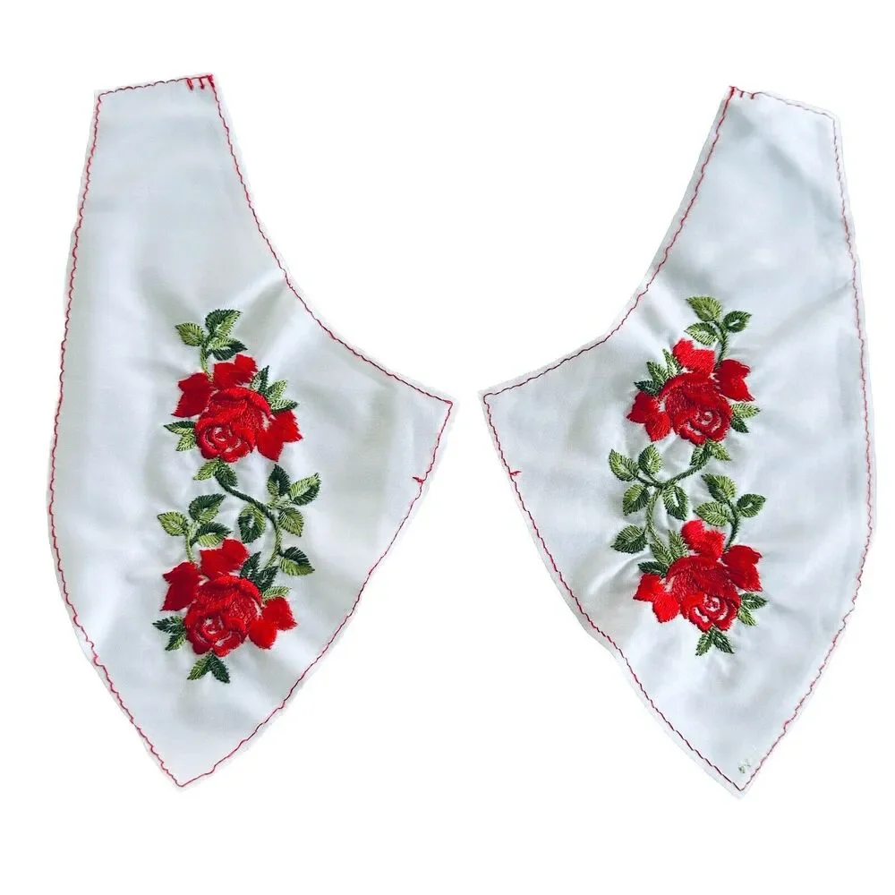 Vtg Embroidered Rose Collars for Sleepwear Lingerie Robes Pajamas Set of 10